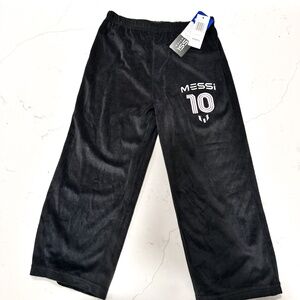 NEW Black & Pink Messi Soccer Lounge Pants Kids Size XS 4/5 Elastic Waist